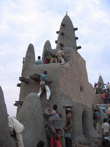 On top of the middle minaret